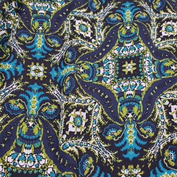 The Limited Womens Long Sleeve Green Tile Print Belted Pleated Dress Size 14 NWT - Picture 9 of 10